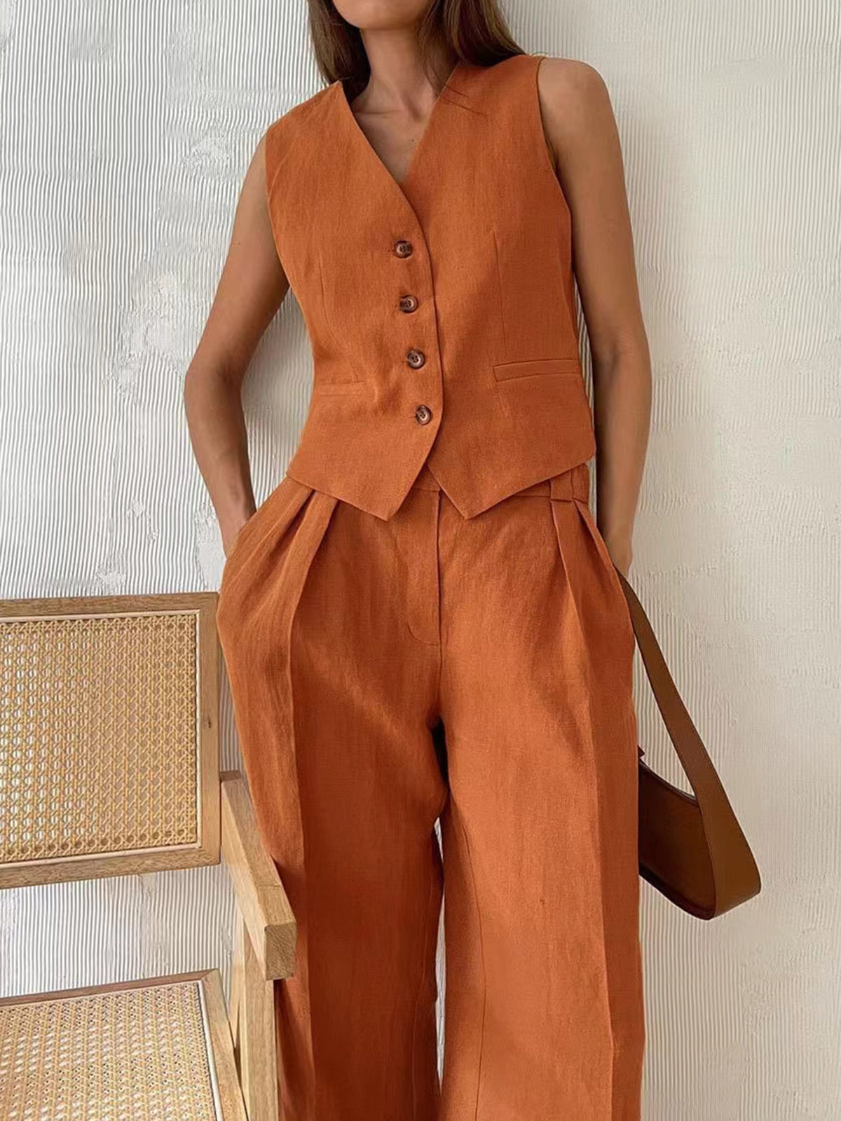 Ivyshape | All-Day Comfort Cotton Jumpsuit Set