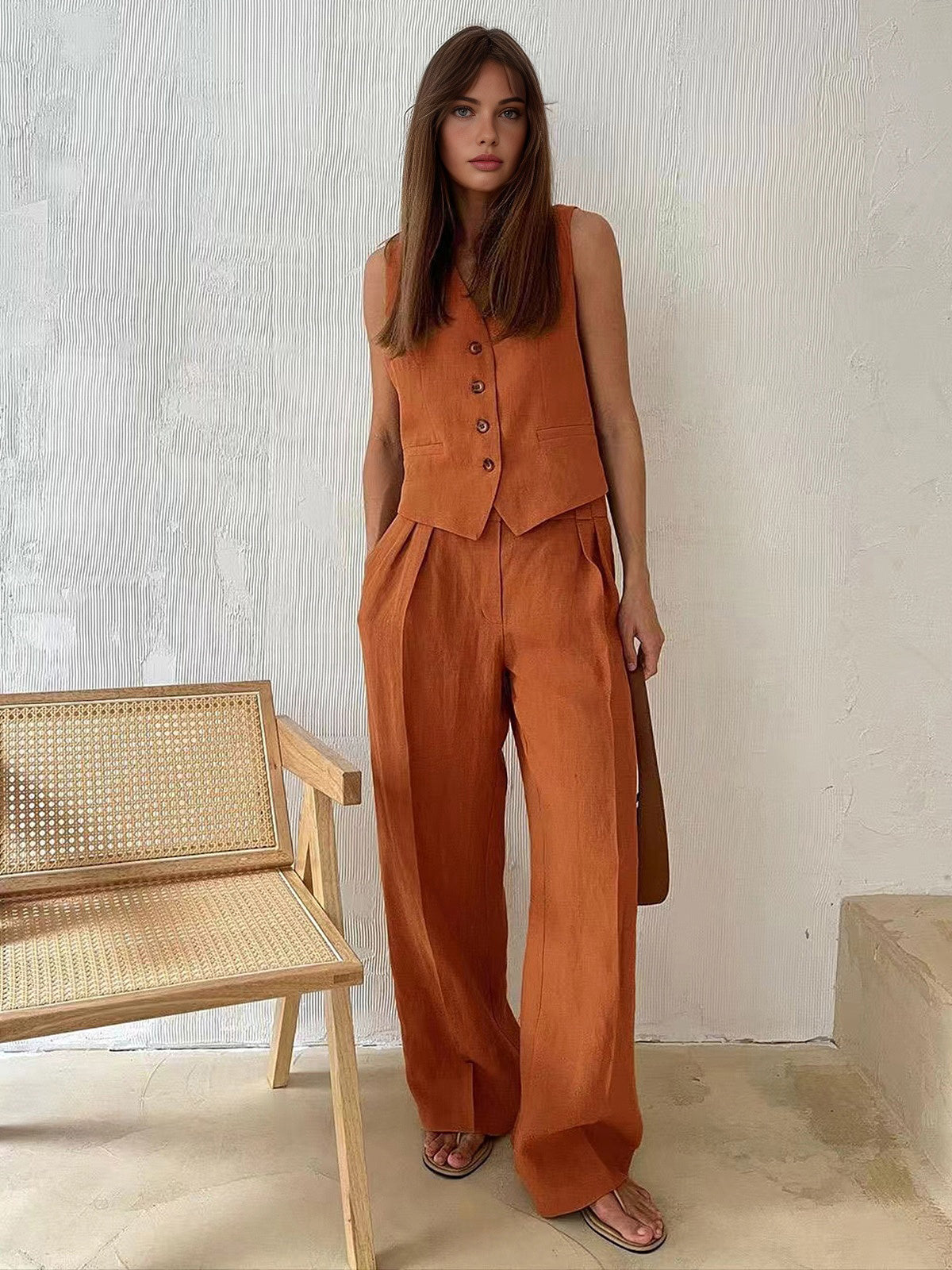 Ivyshape | All-Day Comfort Cotton Jumpsuit Set