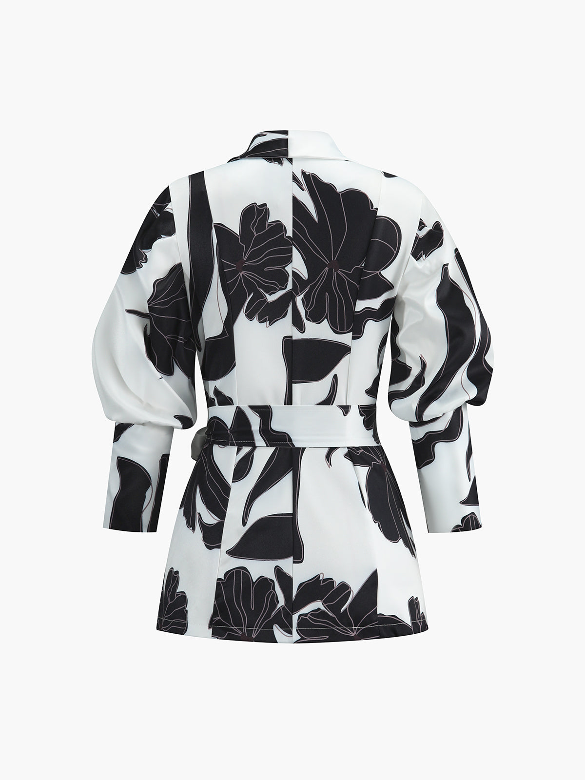 Ivyshape | Women's Elegant Printed Blazer Jacket Black