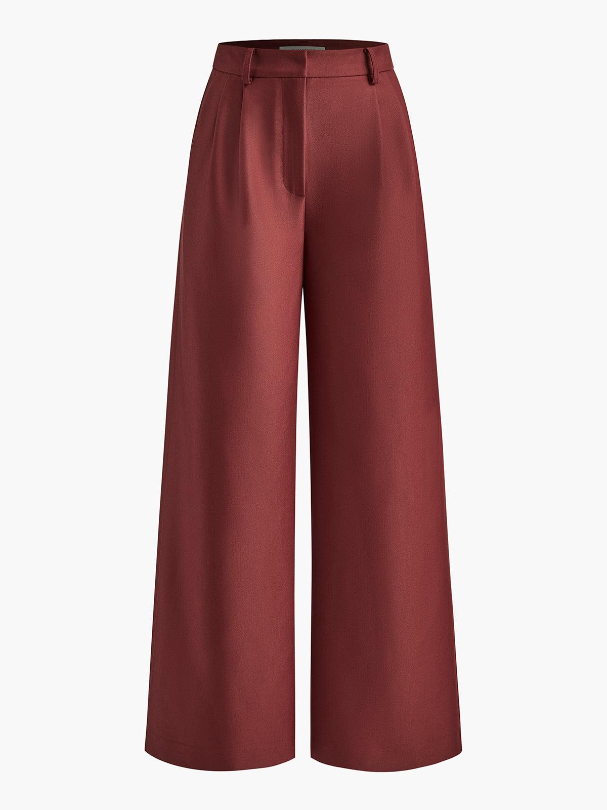 Ivyshape | Pleated, Wide Leg Trousers for Women