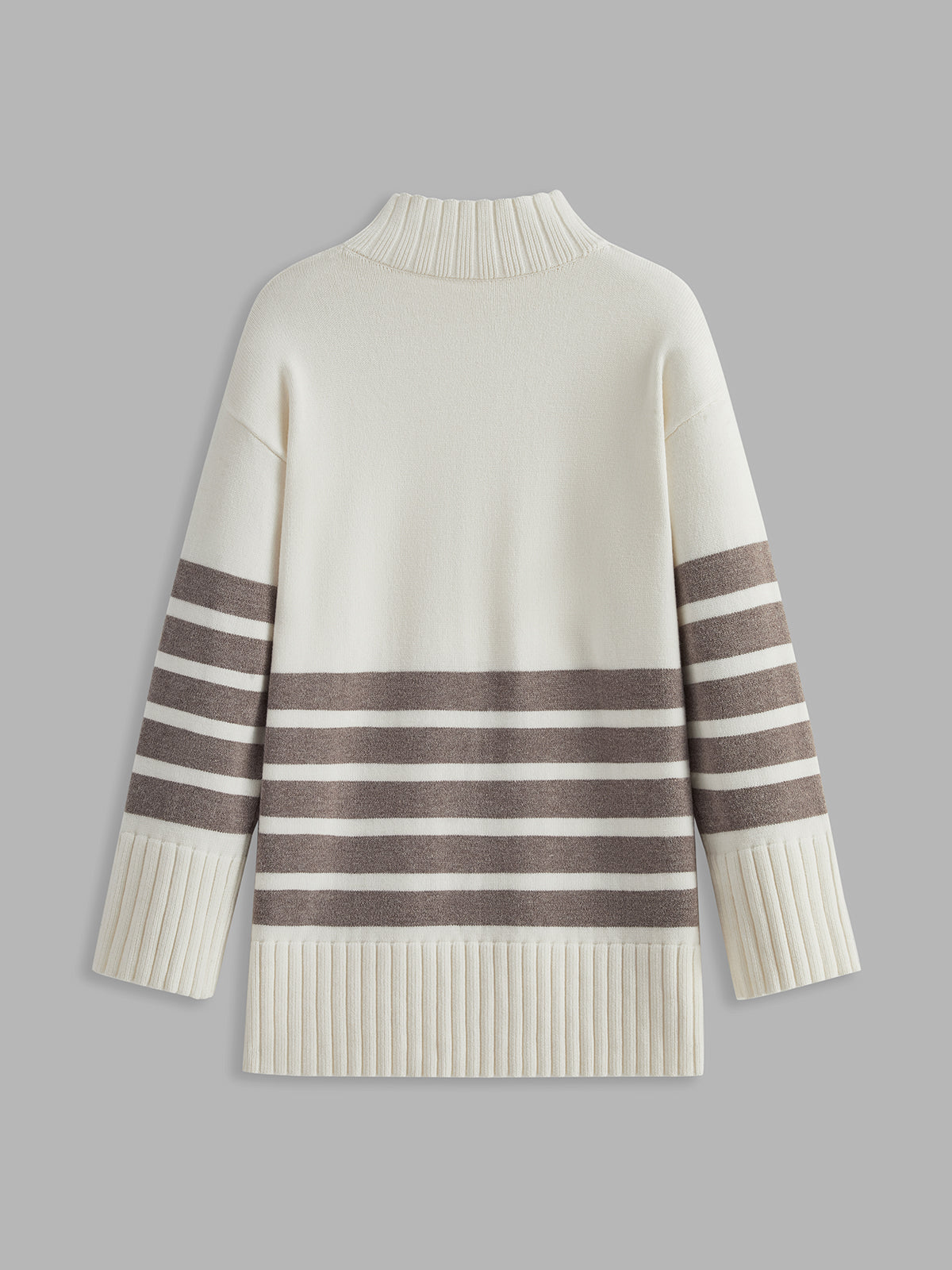 Ivyshape | Striped Women's Turtleneck Sweater for Fall