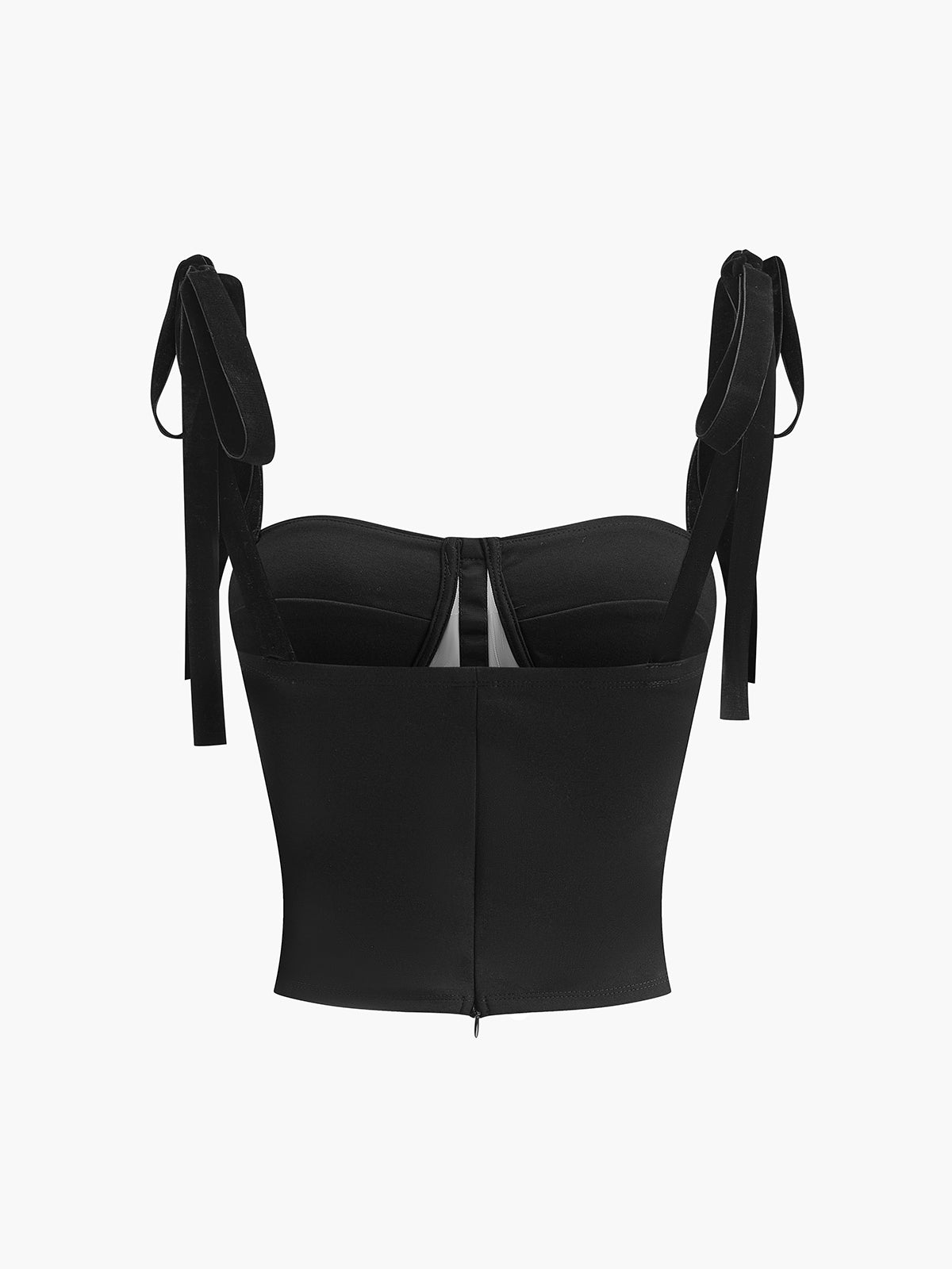 Ivyshape | Tied Mesh Cami Crop Top Blouse for Women