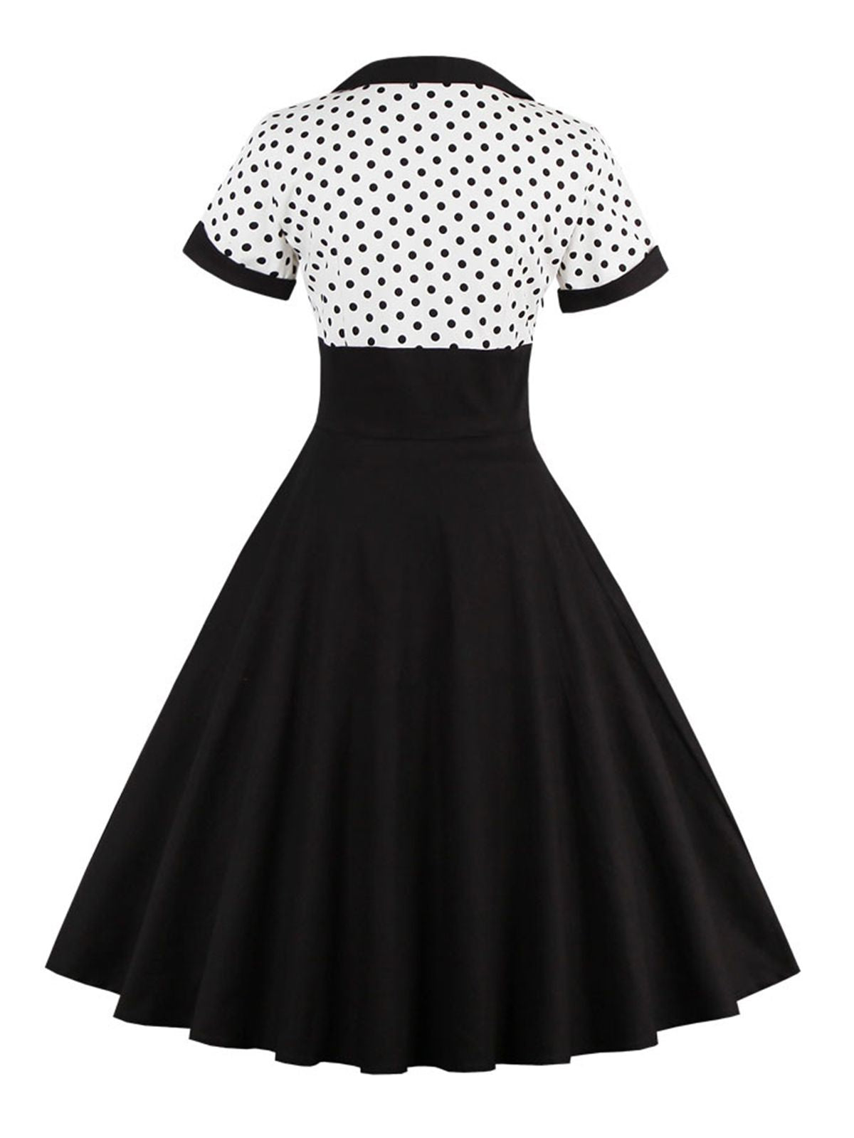 Polka Dot Patchwork Swing Dress