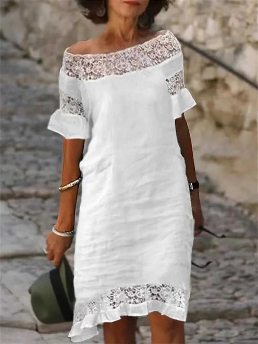 Summer Elegant Lace Midi Dress | Ideal for Summer