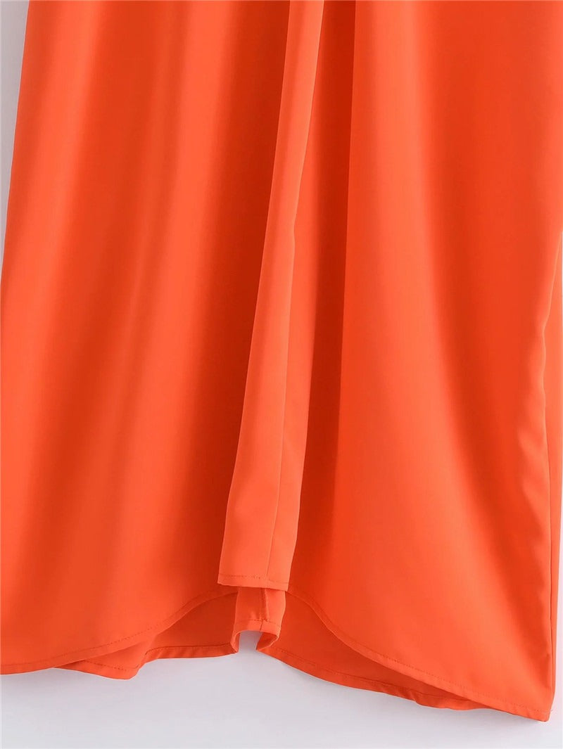 Summer Loose Midi Dress Orange | Ideal for Summer