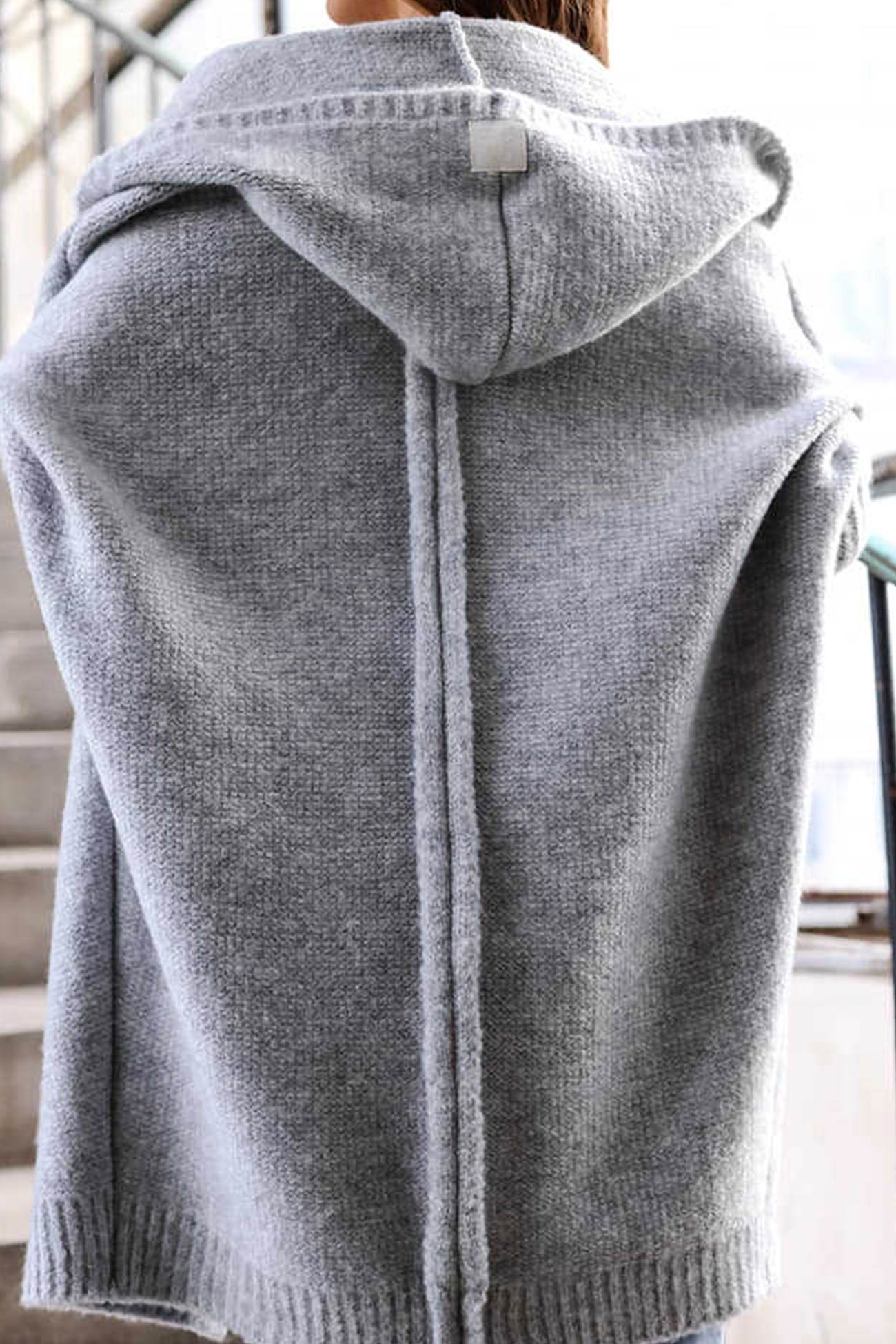 Ivyshape | Bat-Shaped Hooded Knitted Cardigan