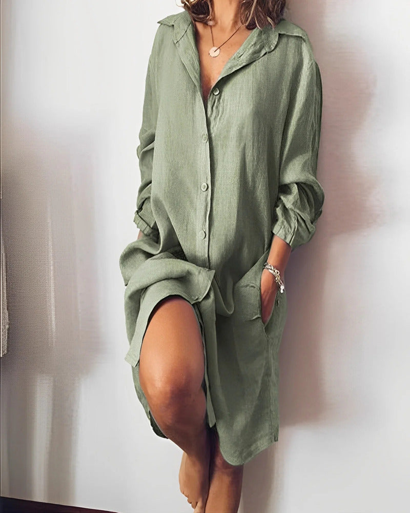 Ivyshape | Long Shirt Dress