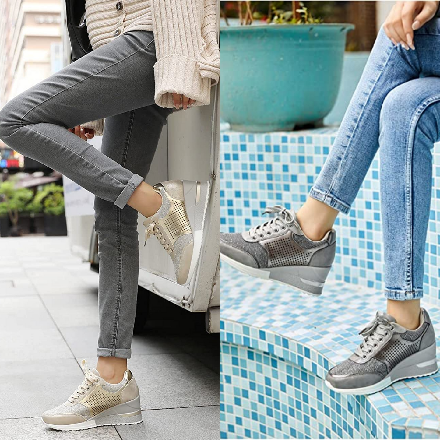 Ivyshape | Women's Wedge Sneakers for Style and Comfort