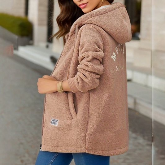 Ivyshape | Stylish Warm Fleece Winter Jacket With Hood