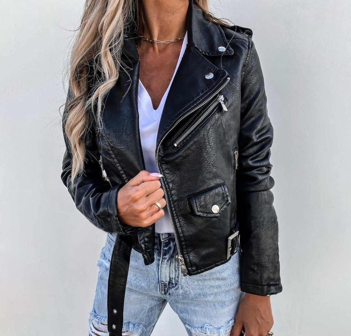 Ivyshape | Leather Jacket for Women Timeless Chic for Confident Women