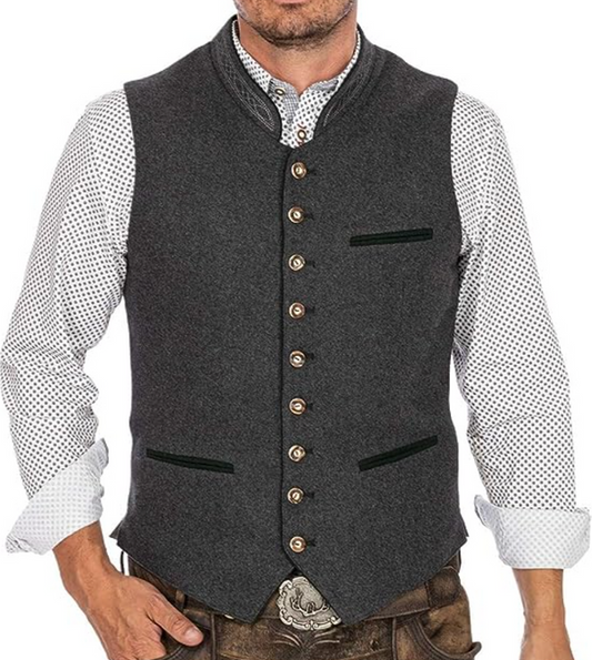 IvyShape - Elegant Men's Traditional Vest Gray