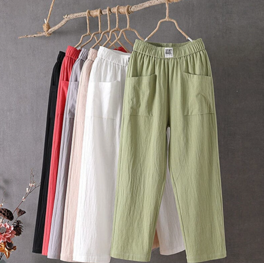 Ivyshape | Women's Ankle Comfy Pants Pocket