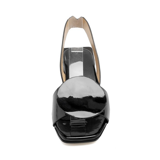 Fashion Patent Leather Slip-On Heels