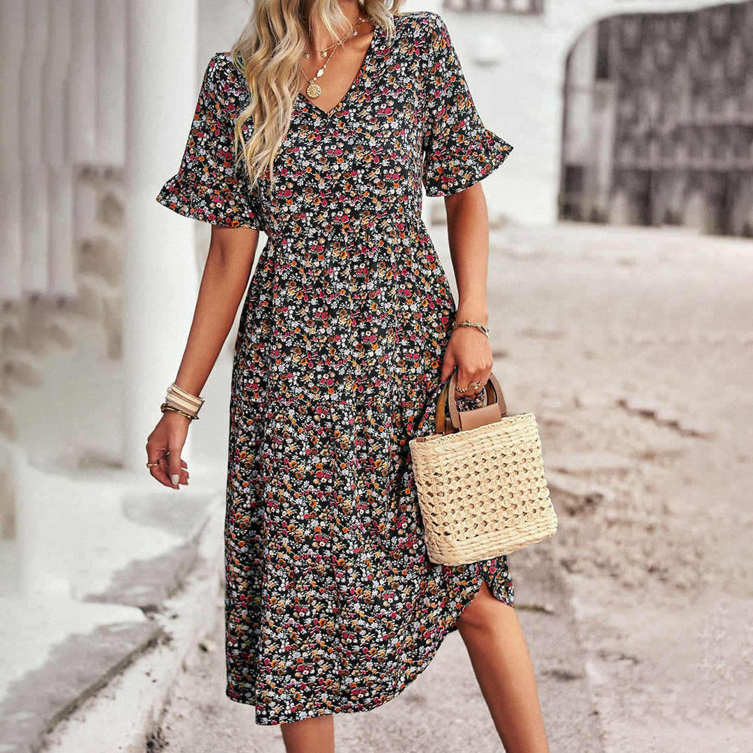 Summer Floral Midi Dress | Ideal for Summer