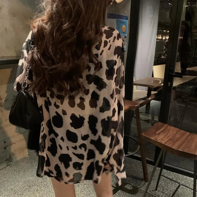 Chic Leopard Print Summer Blouse for Women