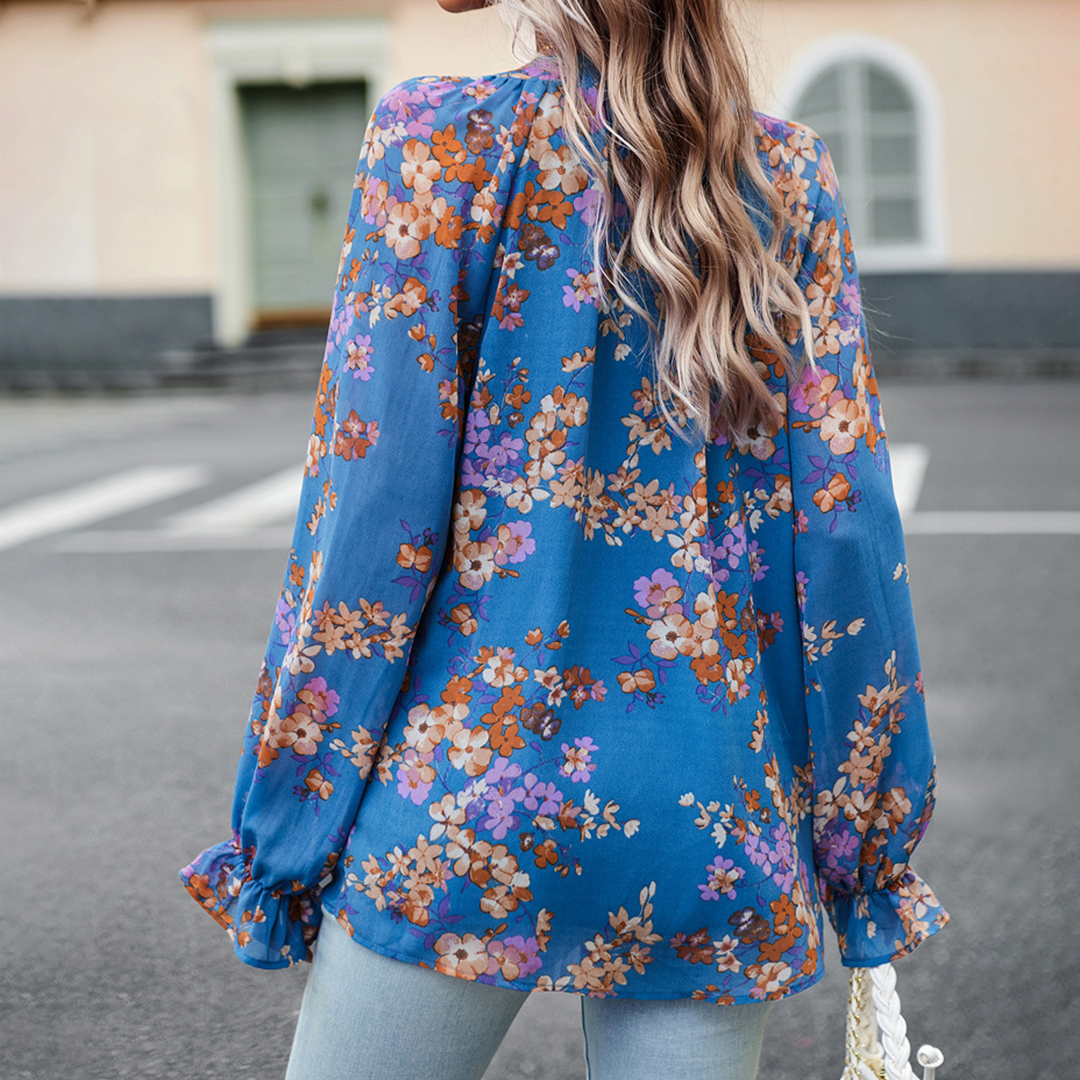 Ivyshape | Women's Blouse with Floral Print