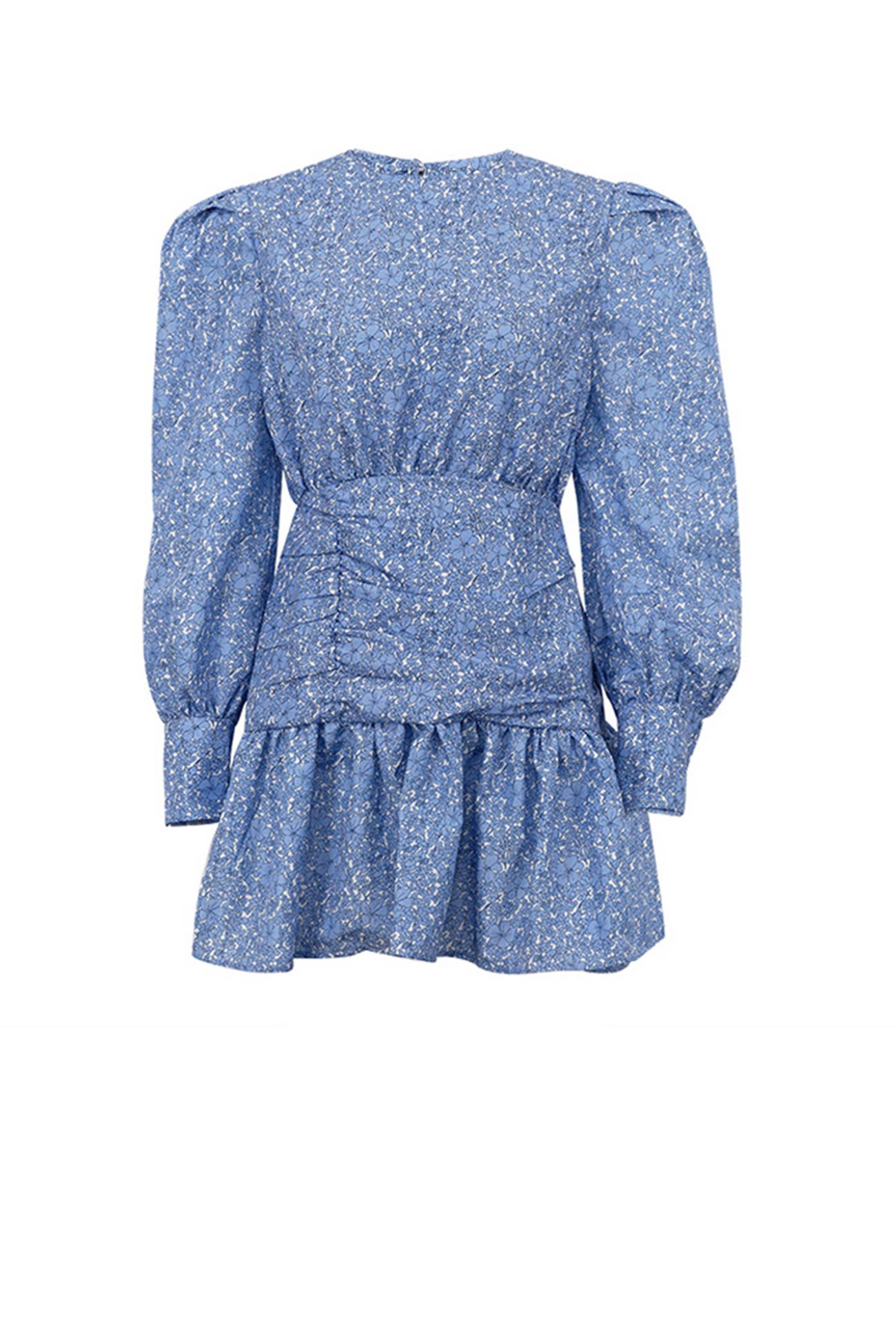 Ivyshape | Women's Puffy Floral Dress Blue