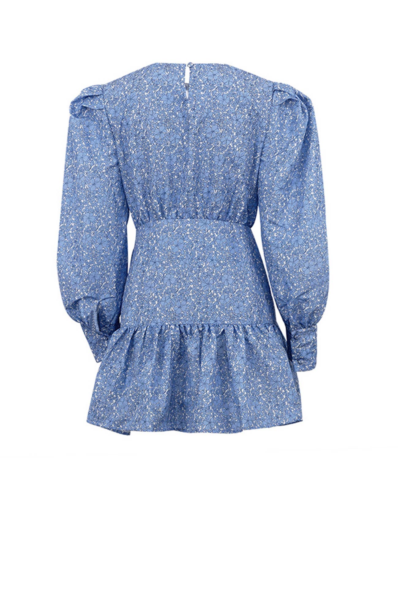 Ivyshape | Women's Puffy Floral Dress Blue