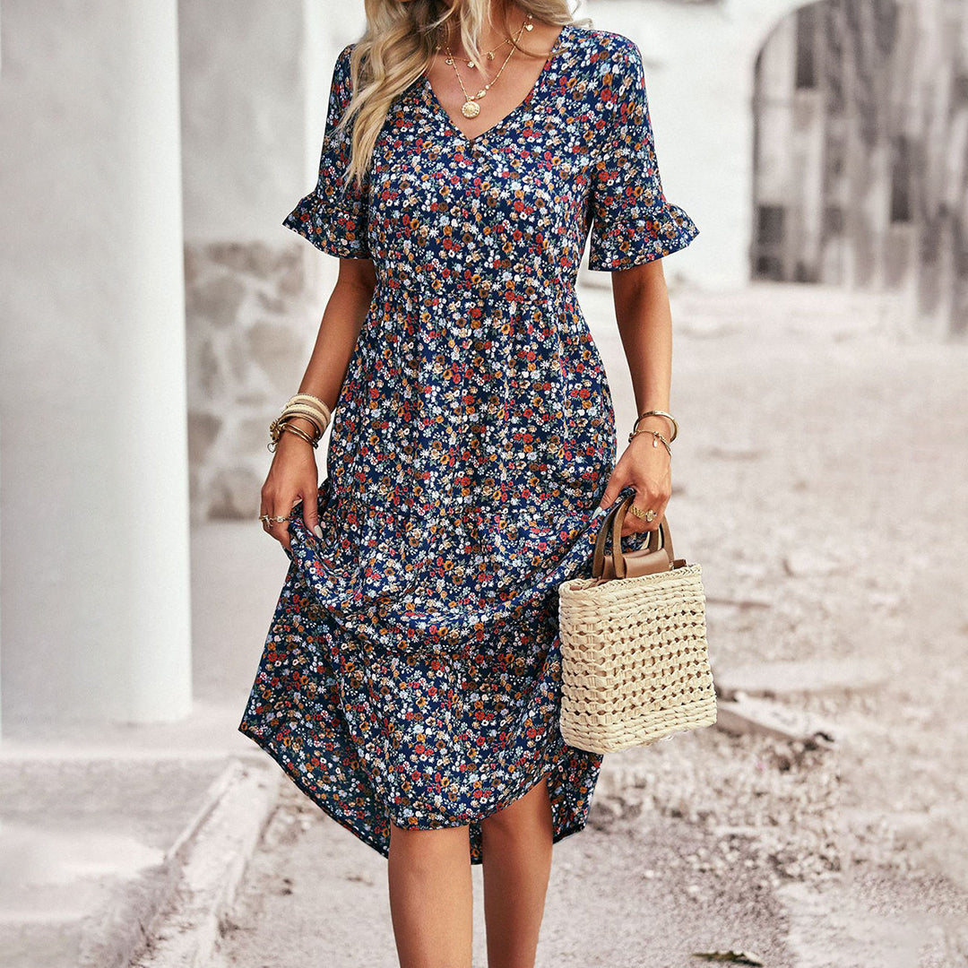 Summer Floral Midi Dress | Ideal for Summer