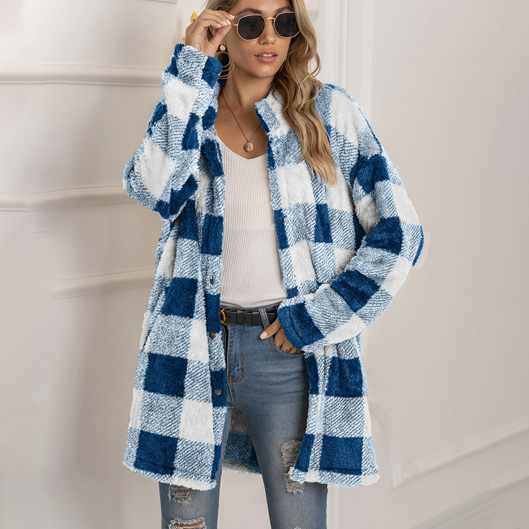 Ivyshape | Comfortable Checked Coat