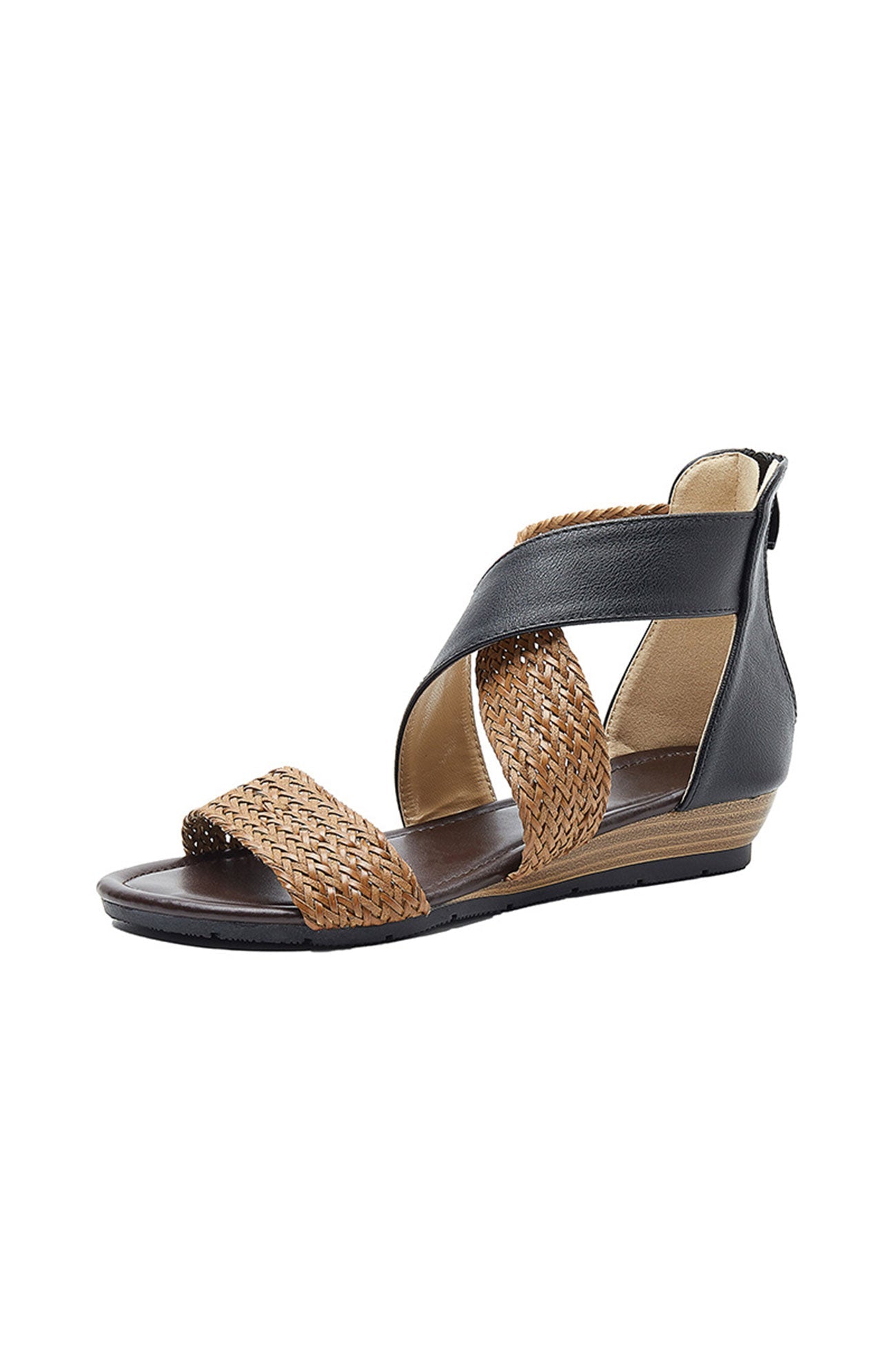 Weave Cross Slides Vintage Sandals