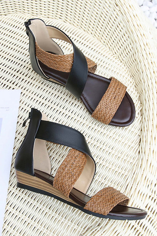 Weave Cross Slides Vintage Sandals