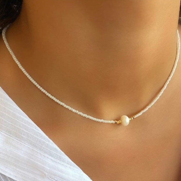 Ivyshape | Classic Pearl Necklace with Fine Shine