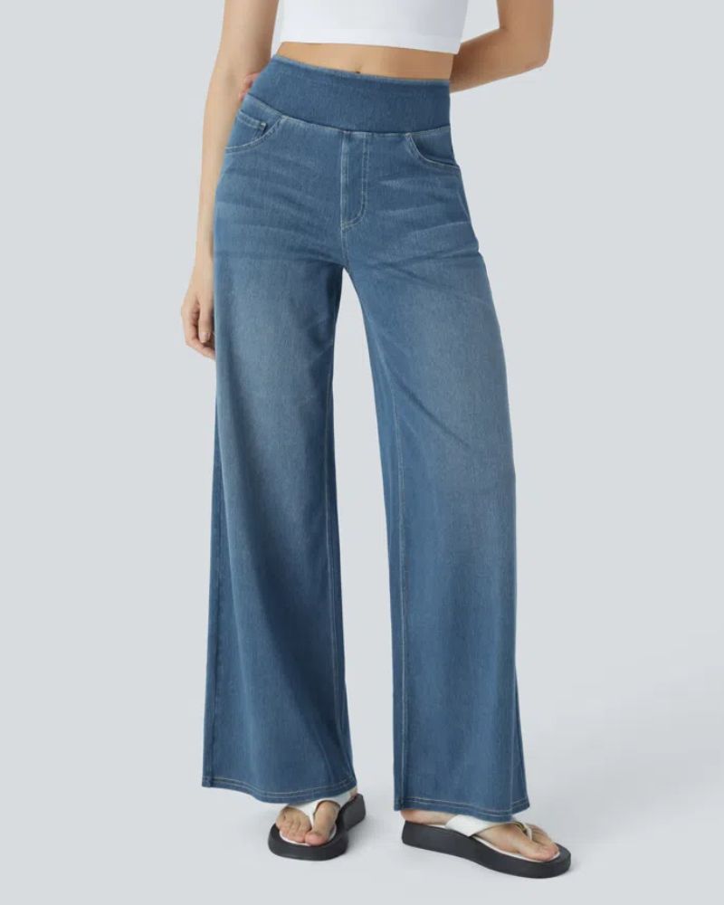 Ivyshape | Super Stretch Wide Leg Jeans