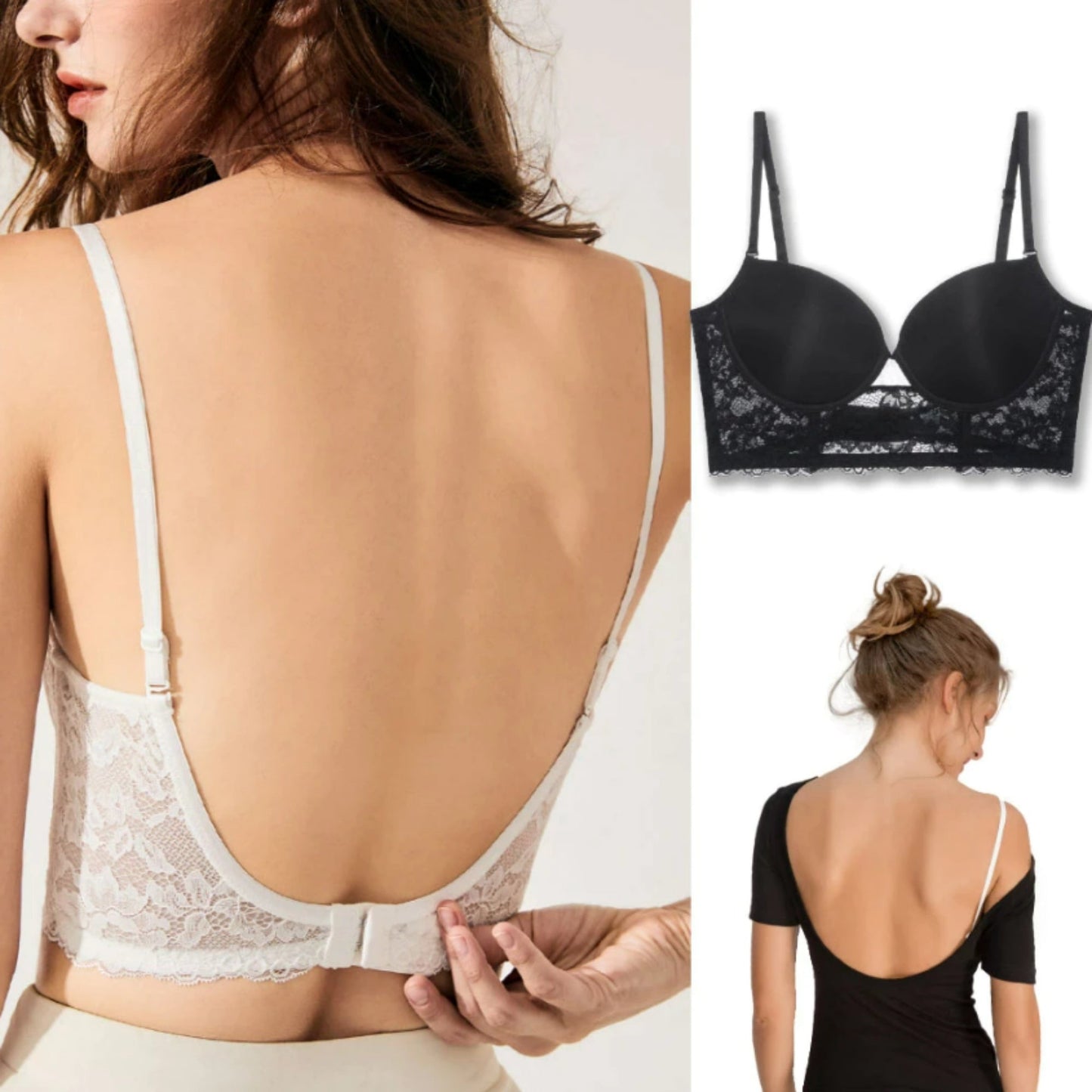 Ivyshape | Bralette Bra with Support for Dresses with Open Back