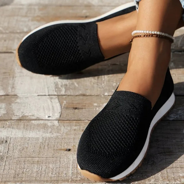 Ivyshape | Airy Knitted Slippers Nature