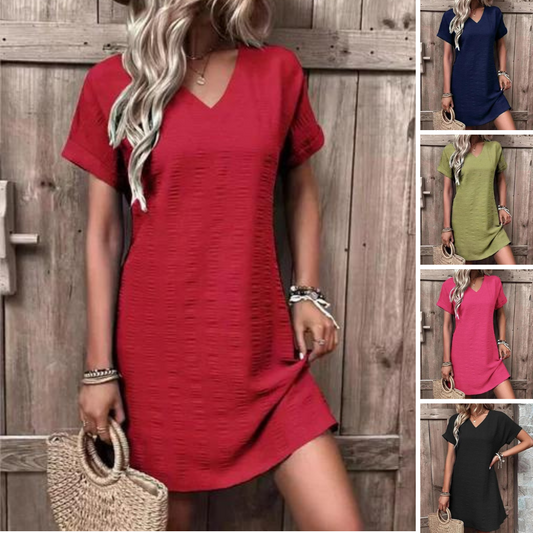 Summer V-Neck Mini Dress | Perfect for Casual Days