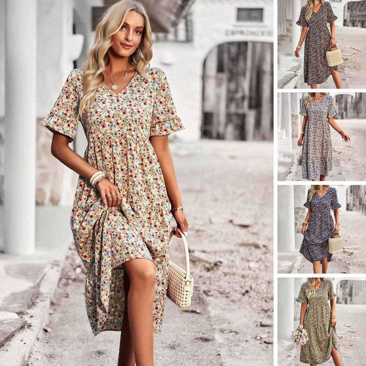 Summer Floral Midi Dress | Ideal for Summer