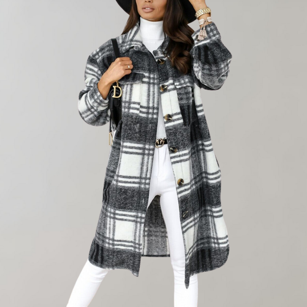 Ivyshape | Street Checkered Jacket for Women