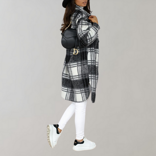 Ivyshape | Street Checkered Jacket for Women