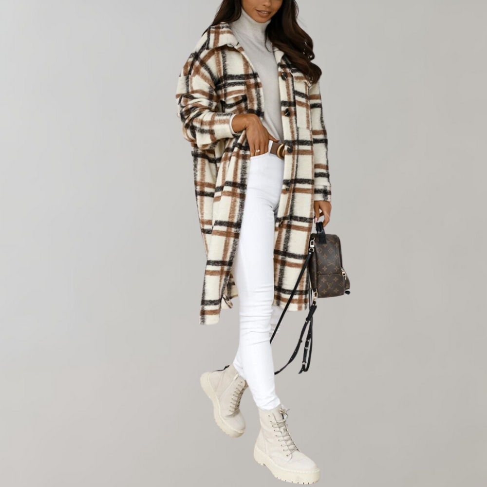 Ivyshape | Street Checkered Jacket for Women