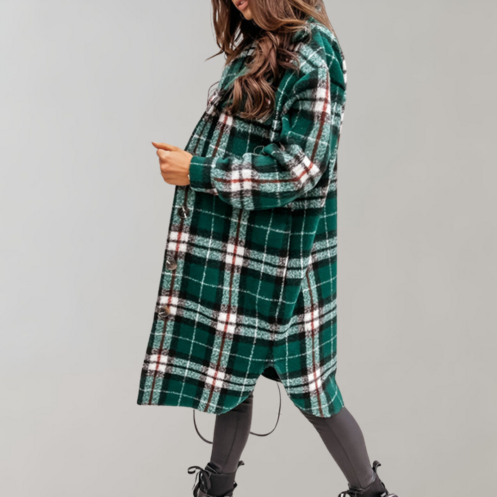 Ivyshape | Street Checkered Jacket for Women