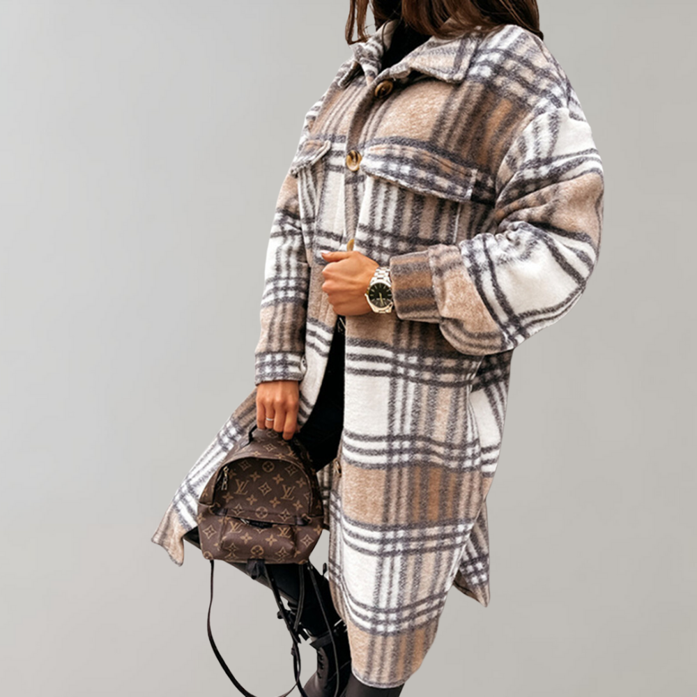 Ivyshape | Street Checkered Jacket for Women