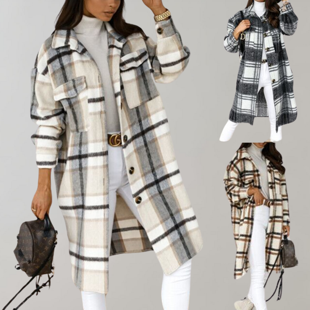 Ivyshape | Street Checkered Jacket for Women