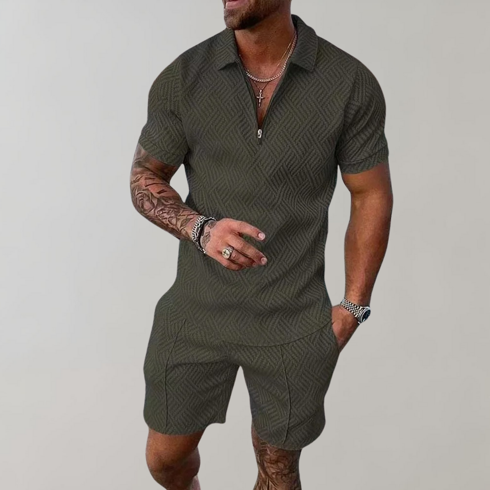 Ivyshape | Polo and Shorts Set for Men