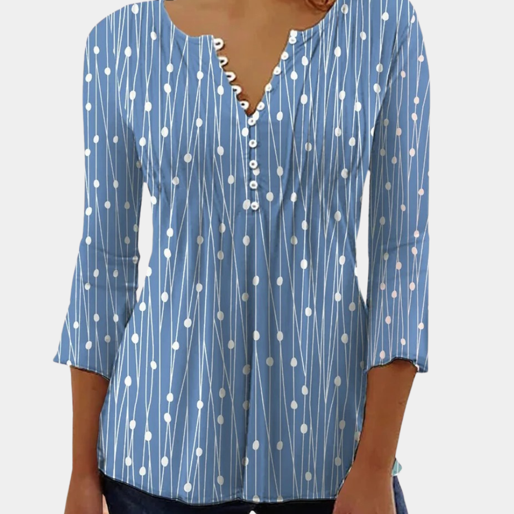 Ivyshape | Women's Blouse with Polka Dots