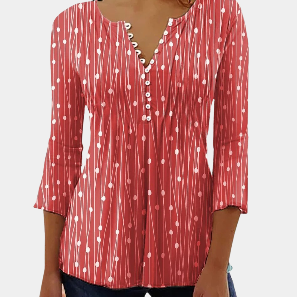 Ivyshape | Women's Blouse with Polka Dots