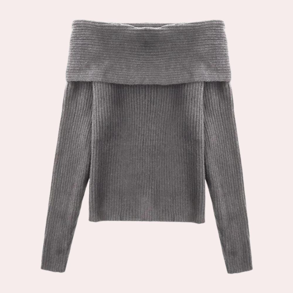 Ivyshape | Chic Knitted Off-Shoulder Women's Sweater