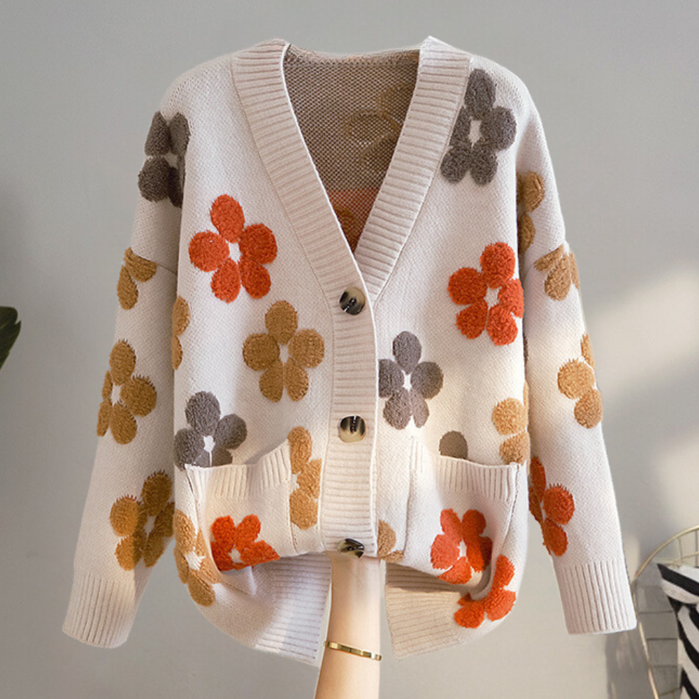 Ivyshape | Romantic Flowered Ladies Cardigan