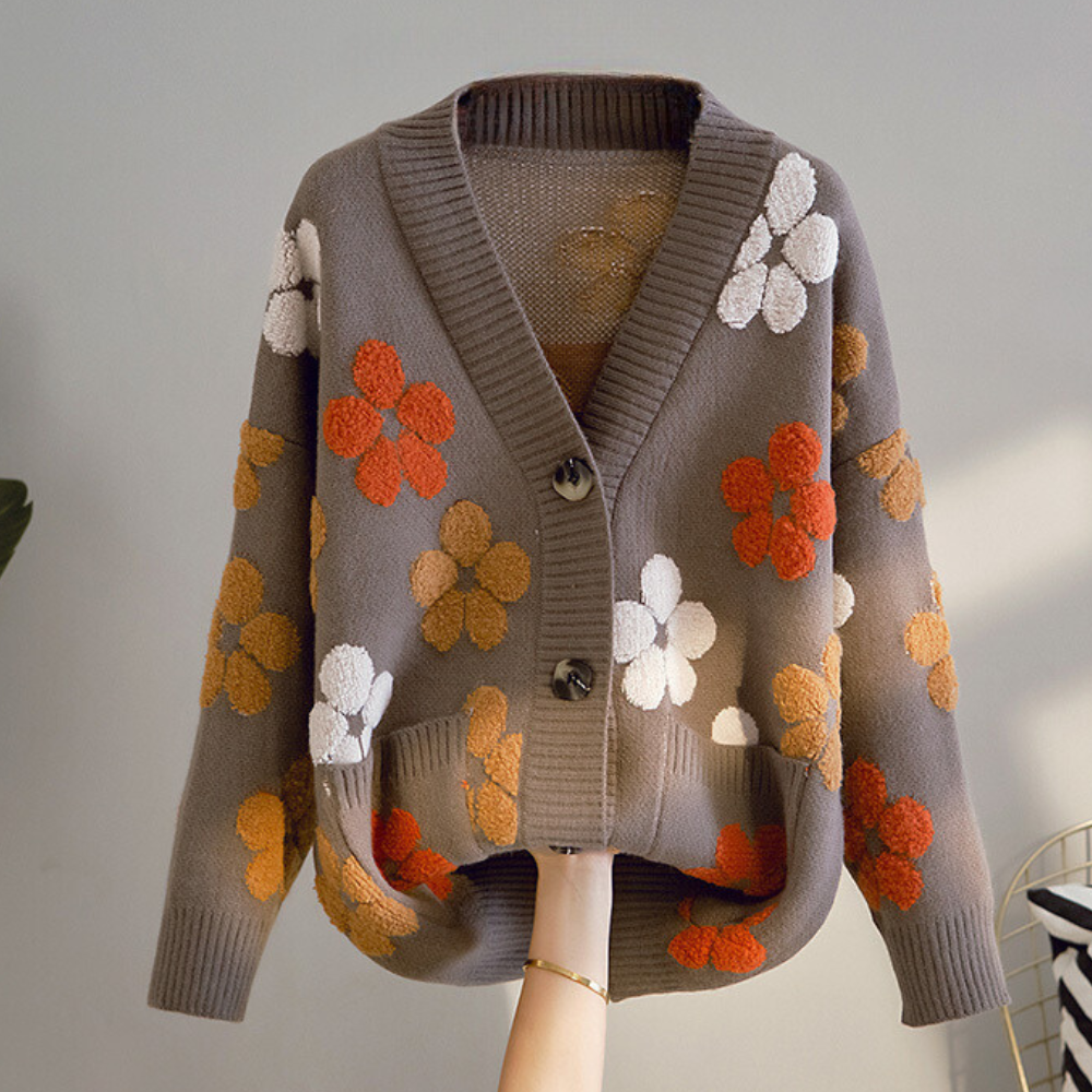 Ivyshape | Romantic Flowered Ladies Cardigan