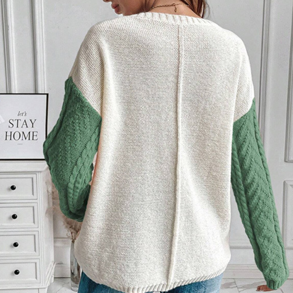 Ivyshape | Trendy Knitted Women's Sweater With Drop Shoulder