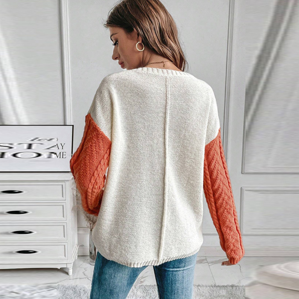 Ivyshape | Trendy Knitted Women's Sweater With Drop Shoulder