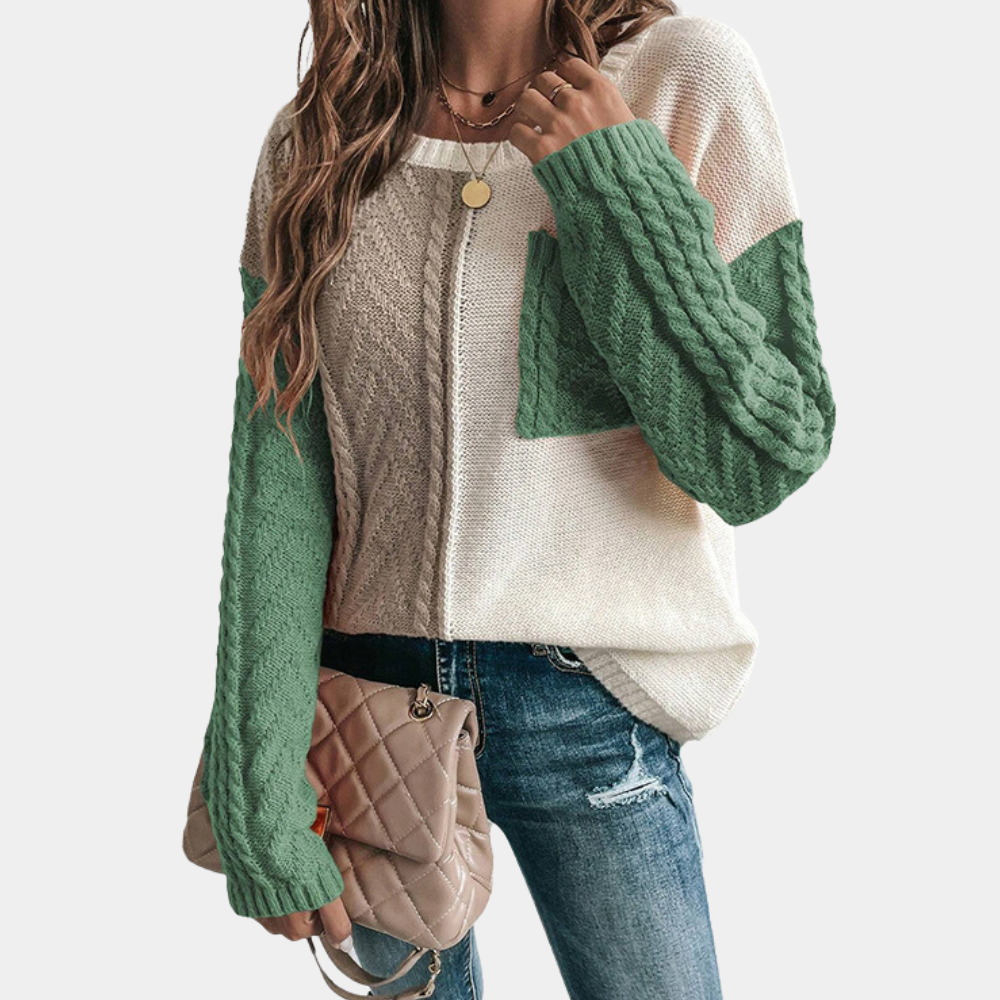 Ivyshape | Trendy Knitted Women's Sweater With Drop Shoulder