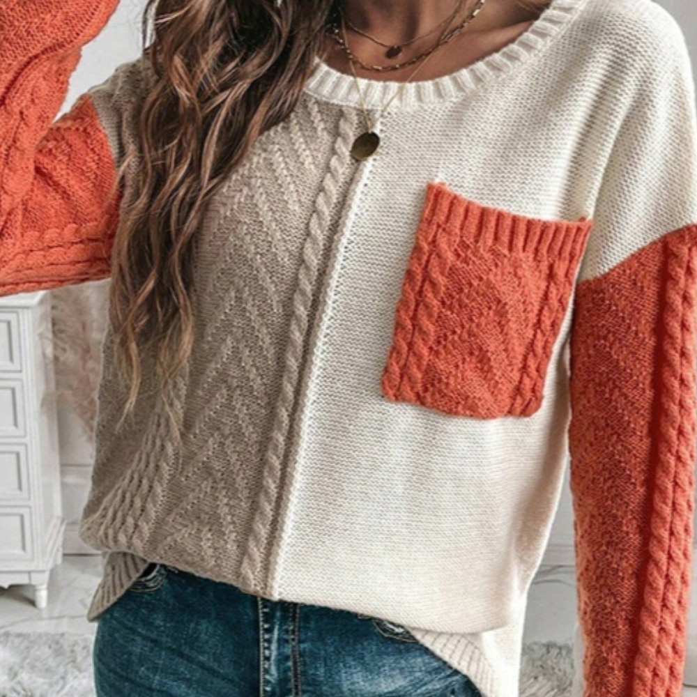 Ivyshape | Trendy Knitted Women's Sweater With Drop Shoulder