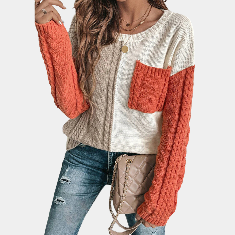 Ivyshape | Trendy Knitted Women's Sweater With Drop Shoulder