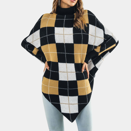 Ivyshape | Women's Sweater with Stylish Checked Pattern